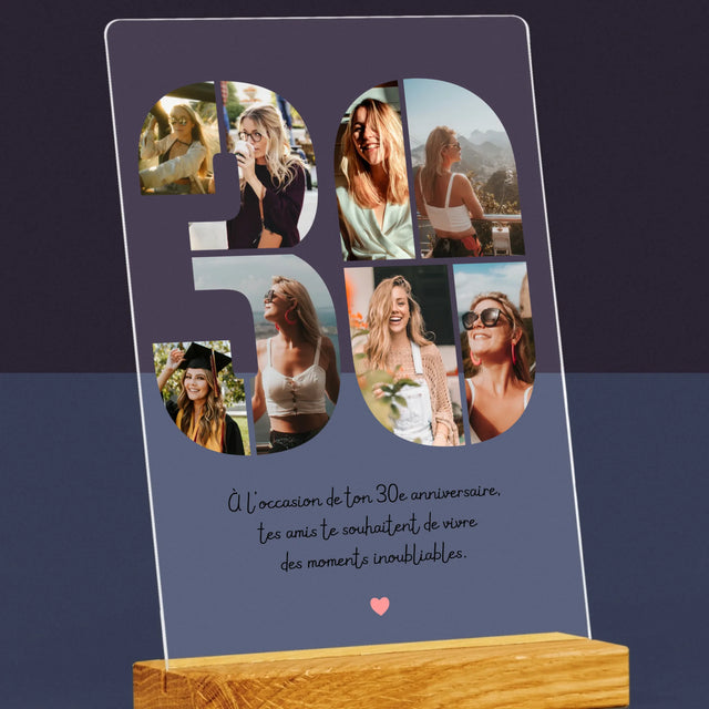 Le Collage Photo: 30E Anniversaire, Vœux - Impression Sur Verre Acrylique 