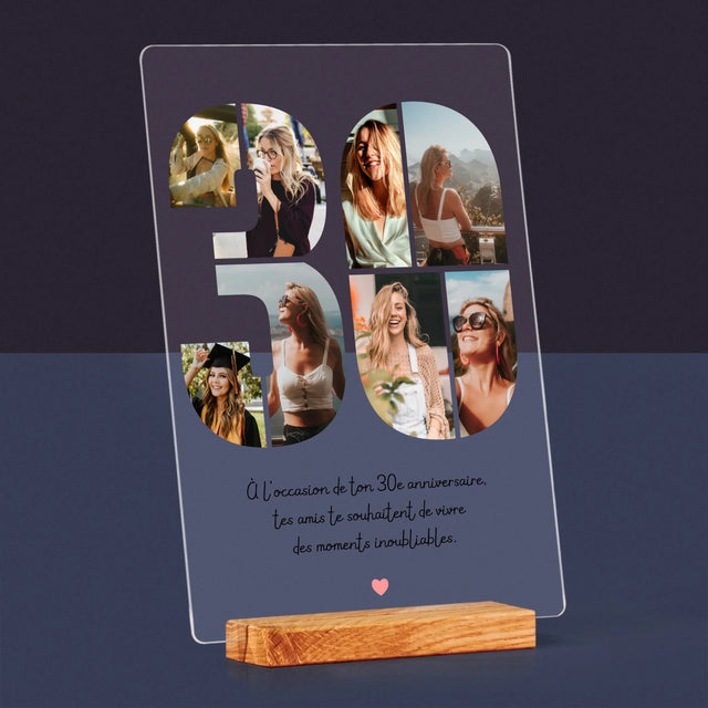 Le Collage Photo: 30E Anniversaire, Vœux - Impression Sur Verre Acrylique 