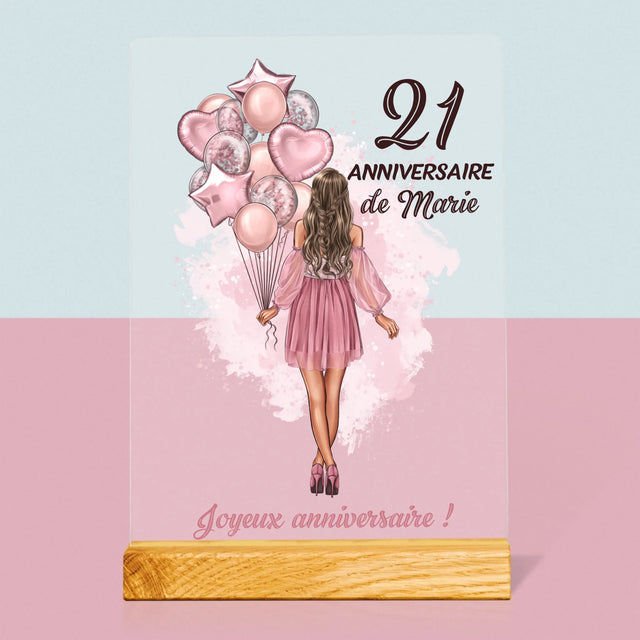 La Création Du Personnage: Anniveraire Ballons - Impression Sur Verre Acrylique 