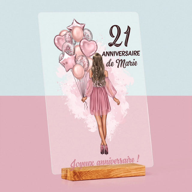 La Création Du Personnage: Anniveraire Ballons - Impression Sur Verre Acrylique 