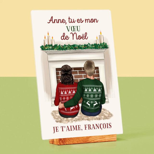 La Création Du Personnage: Couple De Noël - Impression Sur Verre Acrylique 