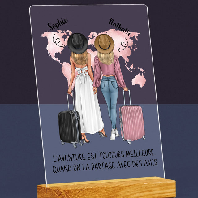 La Création Du Personnage: Amies Voyageuses - Impression Sur Verre Acrylique 