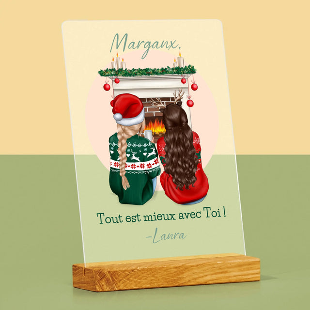 La Création Du Personnage: Les Meilleures Amies À Noël - Impression Sur Verre Acrylique 
