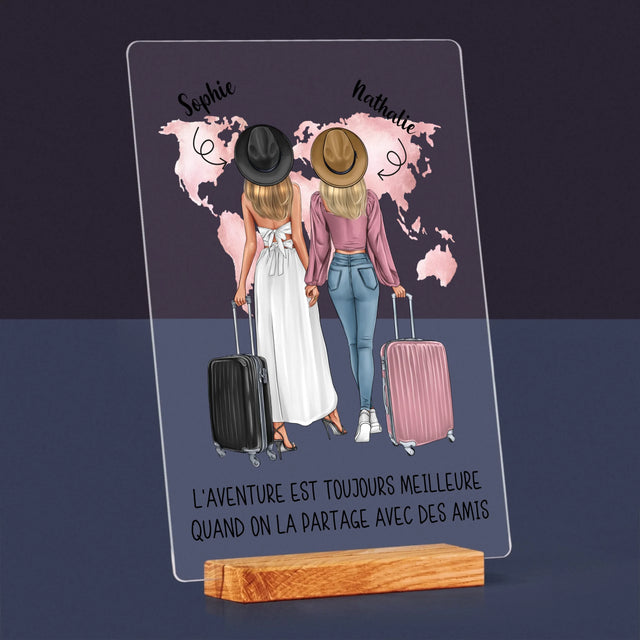 La Création Du Personnage: Amies Voyageuses - Impression Sur Verre Acrylique 