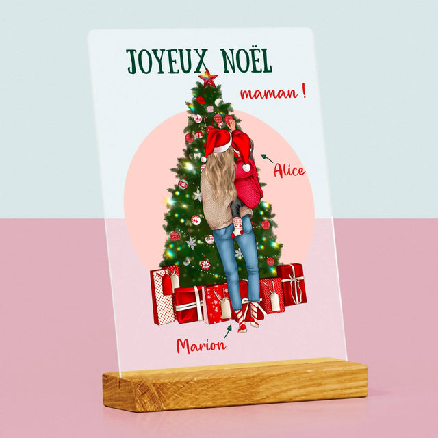 La Création Du Personnage: Joyeux Noël Maman - Impression Sur Verre Acrylique 