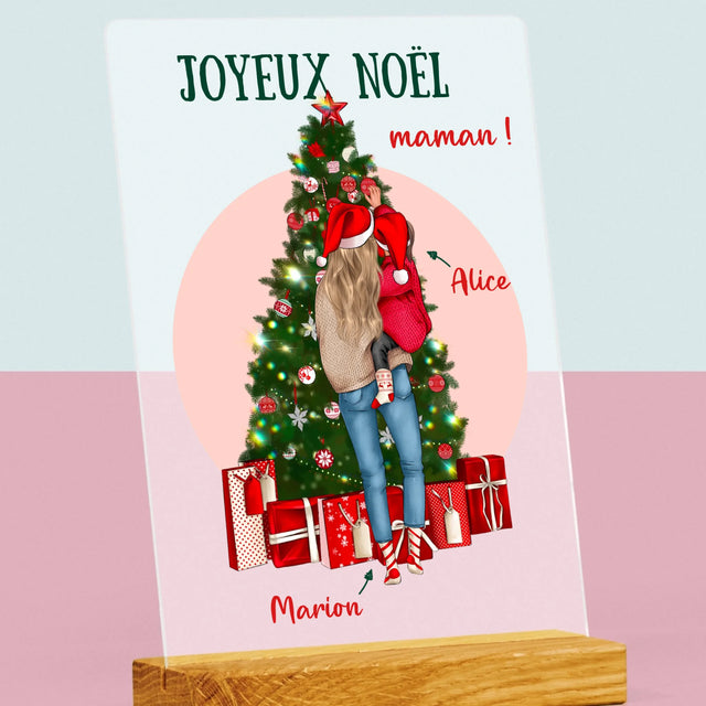 La Création Du Personnage: Joyeux Noël Maman - Impression Sur Verre Acrylique 