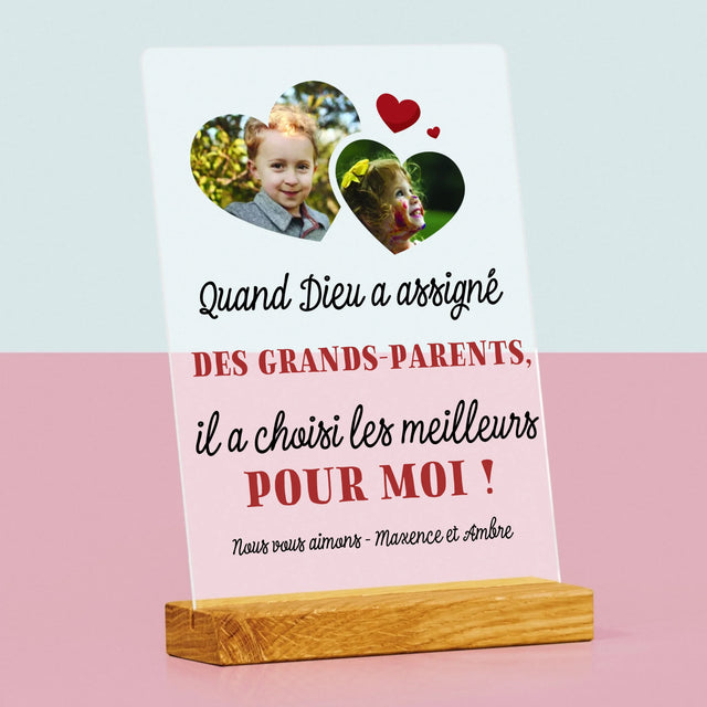 Le Collage Photo: Quand Dieu A Assigné Les Grands-Parents - Impression Sur Verre Acrylique 