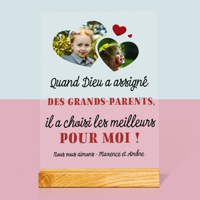 Le Collage Photo: Quand Dieu A Assigné Les Grands-Parents - Impression Sur Verre Acrylique 