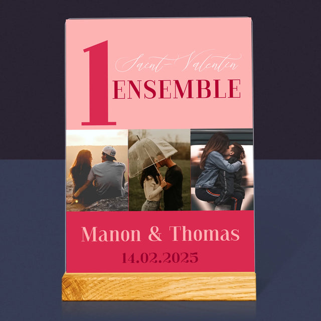 Le Collage Photo: Première Saint-Valentin Ensemble - Impression Sur Verre Acrylique 