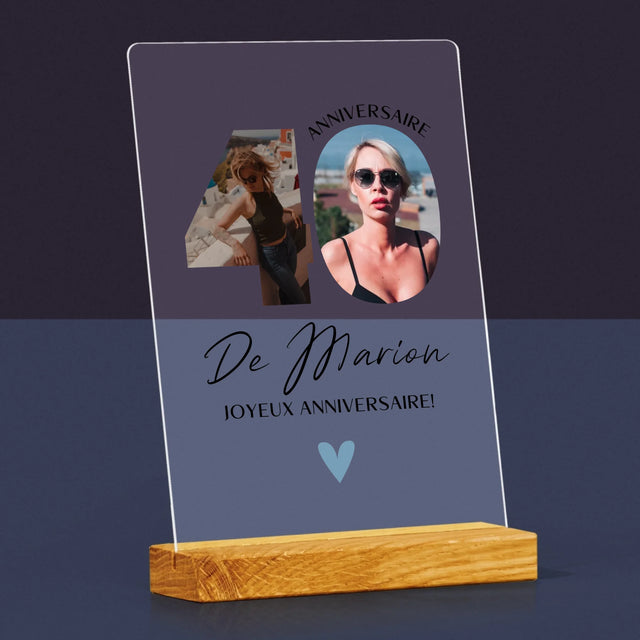Collage Photo De Lettre: 40 Ans, Des Beaux Moments - Impression Sur Verre Acrylique 