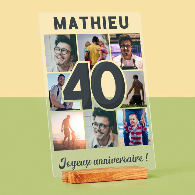 Le Collage Photo: 40 Ans - Impression Sur Verre Acrylique 