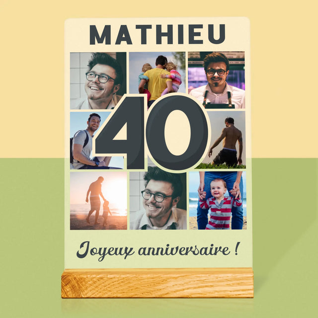 Le Collage Photo: 40 Ans - Impression Sur Verre Acrylique 