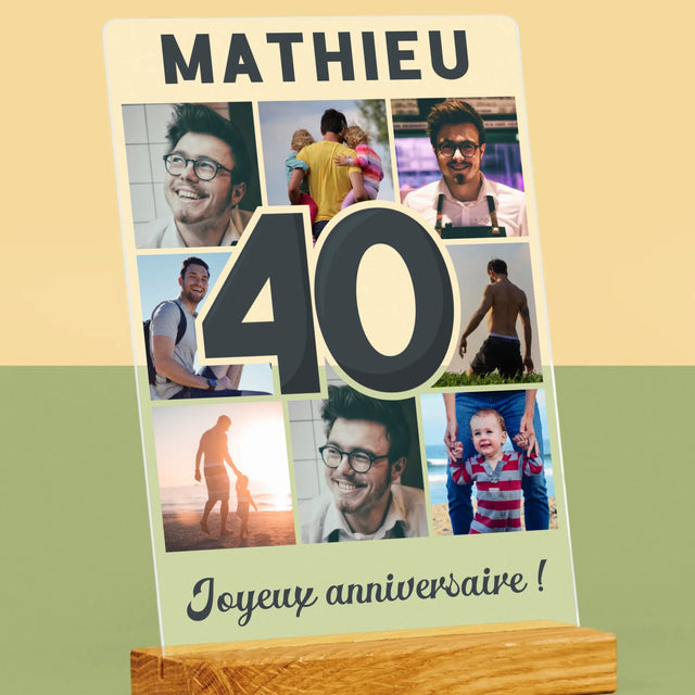 Le Collage Photo: 40 Ans - Impression Sur Verre Acrylique 