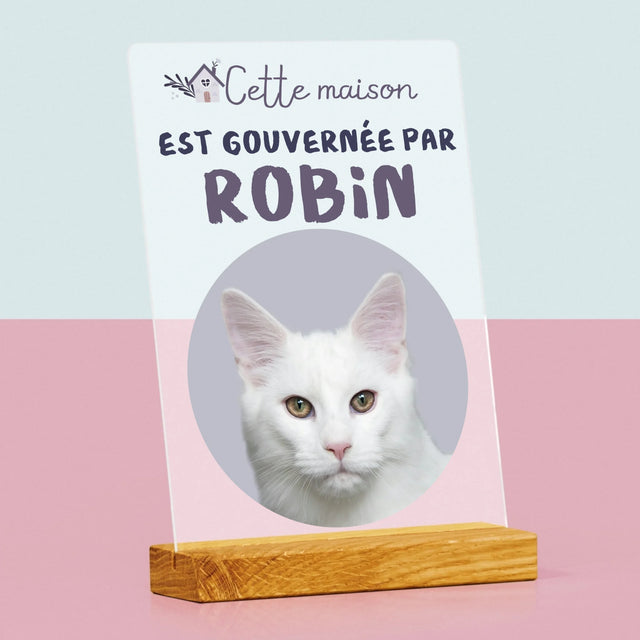 La Photo Et Un Texte: Cette Maison Est Gouvernée Par L'Animal - Impression Sur Verre Acrylique 