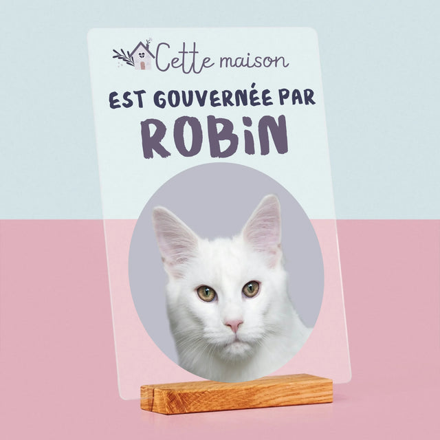 La Photo Et Un Texte: Cette Maison Est Gouvernée Par L'Animal - Impression Sur Verre Acrylique 