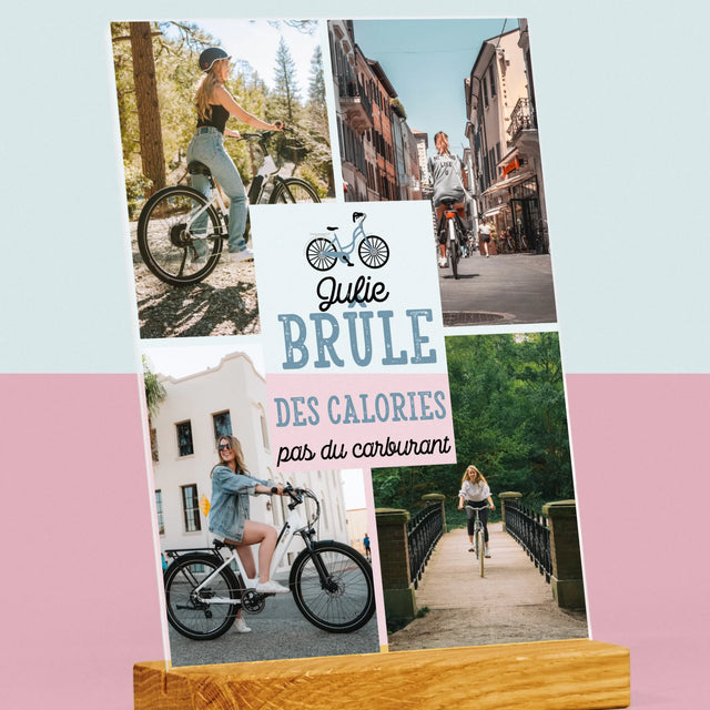 Le Collage Photo: Brûle Des Calories, Pas Du Carburant - Impression Sur Verre Acrylique 