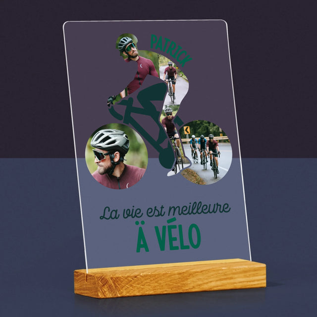 Forme Des Photos: La Vie Est Meilleure À Vélo - Impression Sur Verre Acrylique 