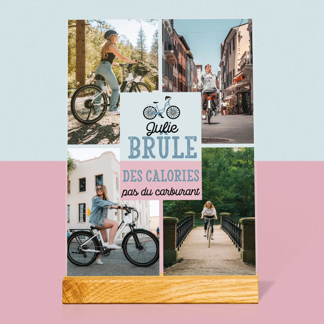 Le Collage Photo: Brûle Des Calories, Pas Du Carburant - Impression Sur Verre Acrylique 