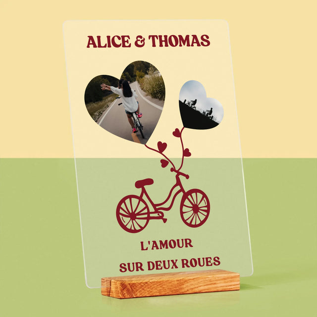 Le Collage Photo: L'Amour Sur Deux Roues - Impression Sur Verre Acrylique 