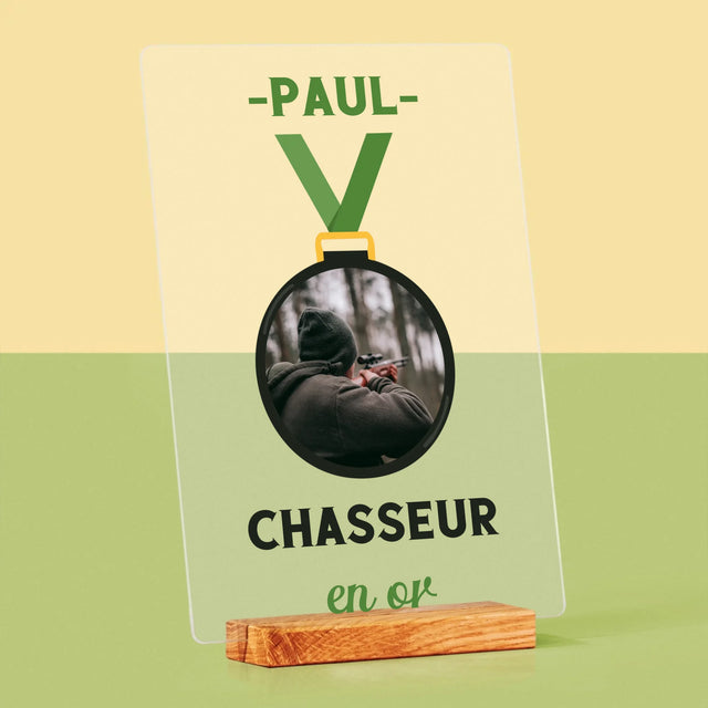 La Photo Et Un Texte: Chasseur En Or - Impression Sur Verre Acrylique 