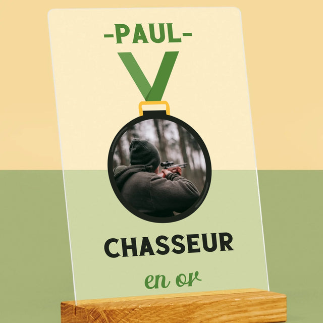 La Photo Et Un Texte: Chasseur En Or - Impression Sur Verre Acrylique 