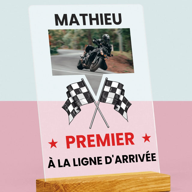 La Photo Et Un Texte: Premier À La Ligne D'Arrivée - Impression Sur Verre Acrylique 