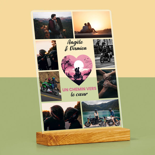 Le Collage Photo: Un Chemin Vers Le Cœur  - Impression Sur Verre Acrylique 