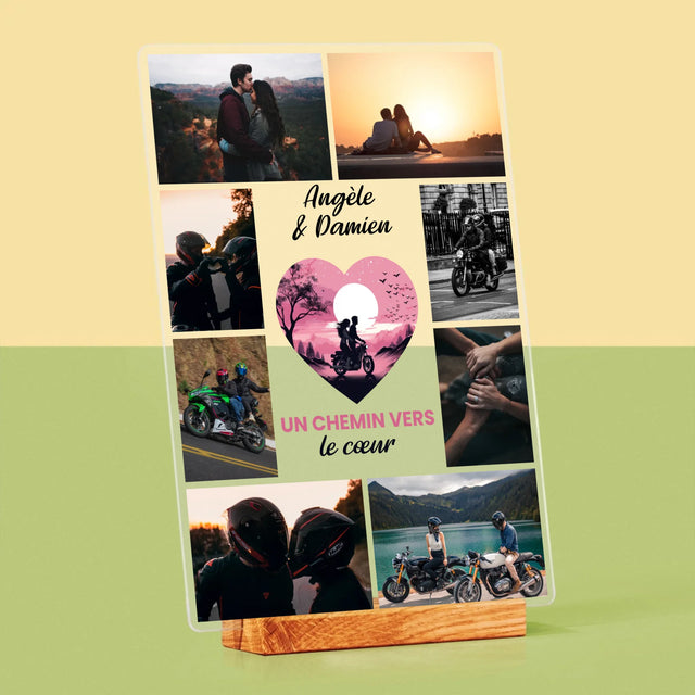 Le Collage Photo: Un Chemin Vers Le Cœur  - Impression Sur Verre Acrylique 