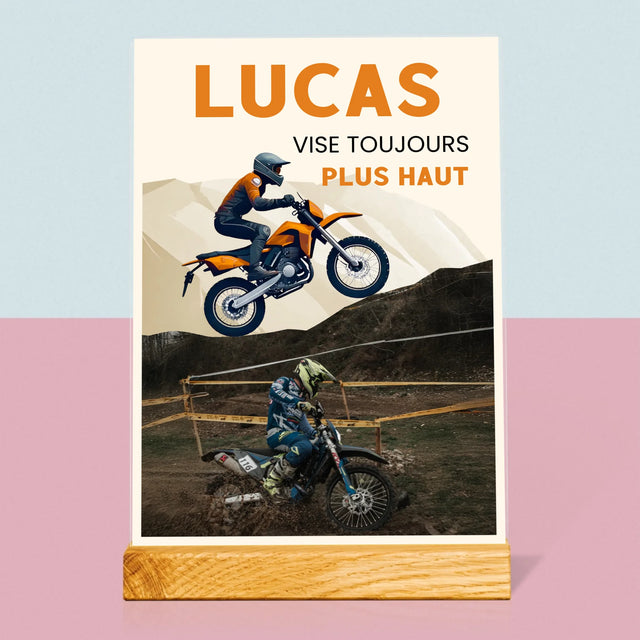 La Photo Et Un Texte: Il Vise Toujours Plus Haut - Impression Sur Verre Acrylique 