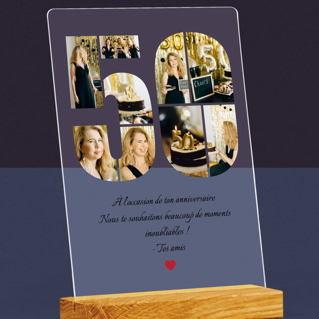 Forme Des Photos: 50 Anniversaire Vœux - Impression Sur Verre Acrylique 