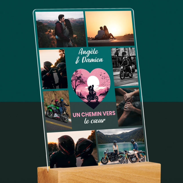 Le Collage Photo: Un Chemin Vers Le Cœur  - Impression Sur Verre Acrylique 