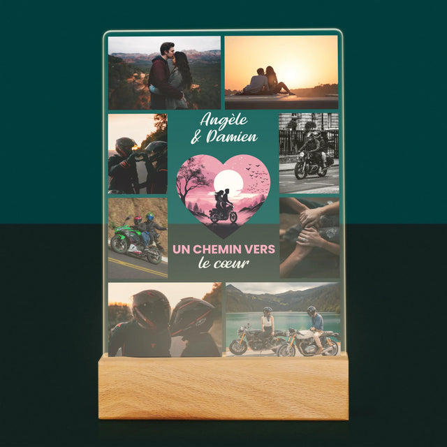 Le Collage Photo: Un Chemin Vers Le Cœur  - Impression Sur Verre Acrylique 