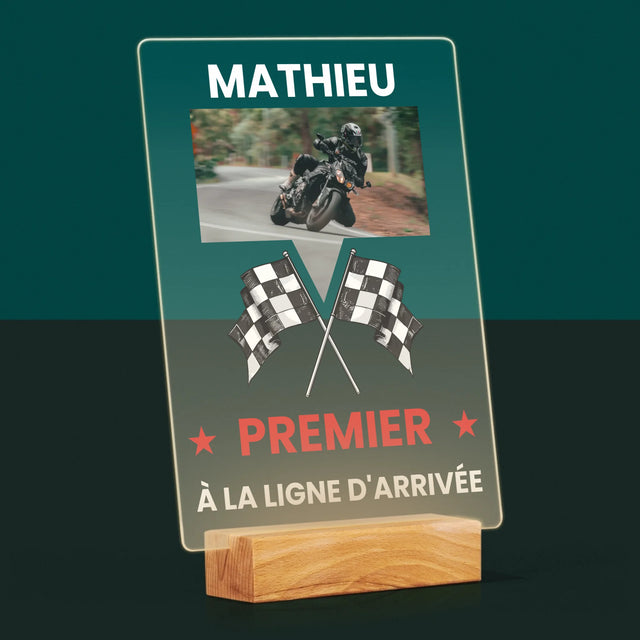 La Photo Et Un Texte: Premier À La Ligne D'Arrivée - Impression Sur Verre Acrylique 