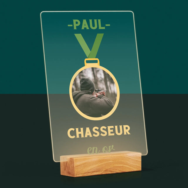 La Photo Et Un Texte: Chasseur En Or - Impression Sur Verre Acrylique 