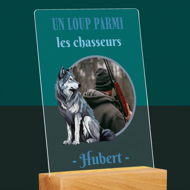 La Photo Et Un Texte: Un Loup Parmi Les Chasseur - Impression Sur Verre Acrylique 