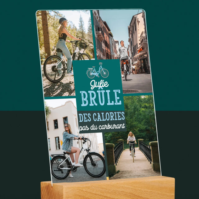 Le Collage Photo: Brûle Des Calories, Pas Du Carburant - Impression Sur Verre Acrylique 