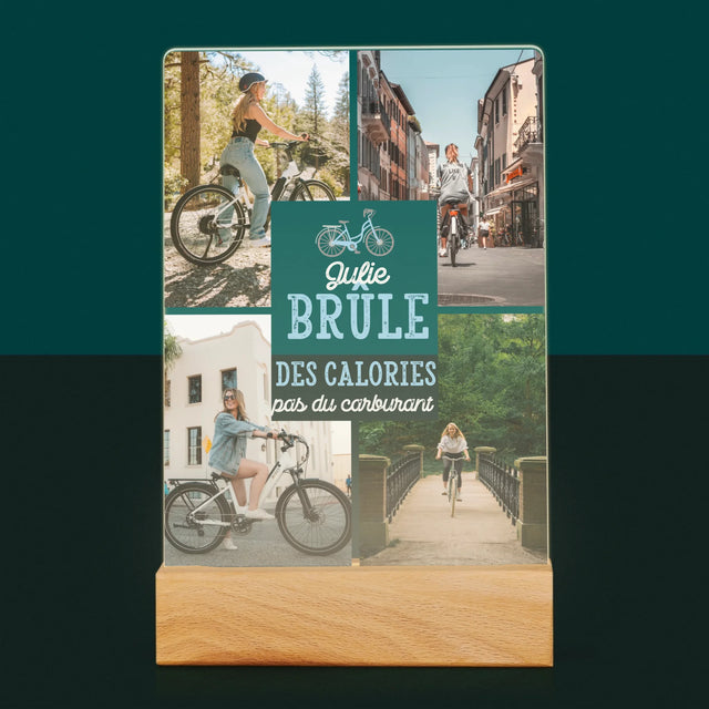 Le Collage Photo: Brûle Des Calories, Pas Du Carburant - Impression Sur Verre Acrylique 