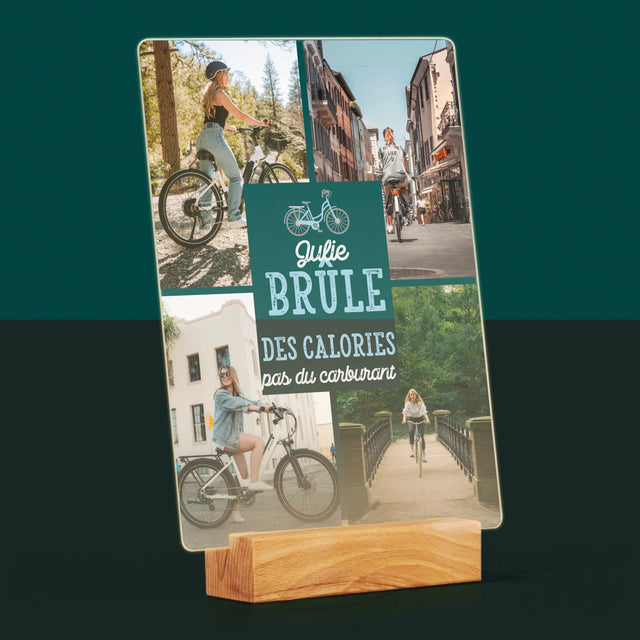 Le Collage Photo: Brûle Des Calories, Pas Du Carburant - Impression Sur Verre Acrylique 