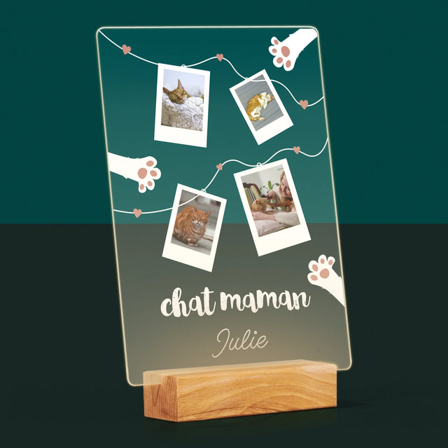 Le Collage Photo: Chat Maman Polaroïds - Impression Sur Verre Acrylique 