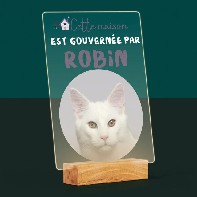La Photo Et Un Texte: Cette Maison Est Gouvernée Par L'Animal - Impression Sur Verre Acrylique 