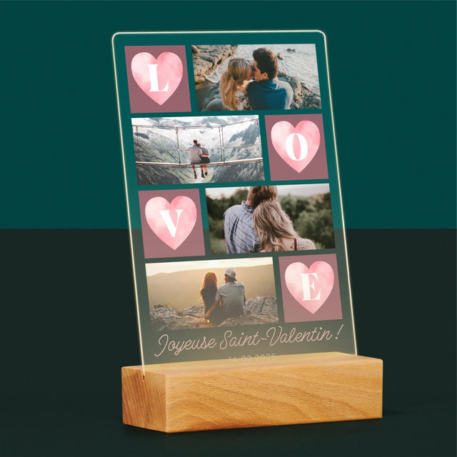 Le Collage Photo: Cœurs Amour - Impression Sur Verre Acrylique 