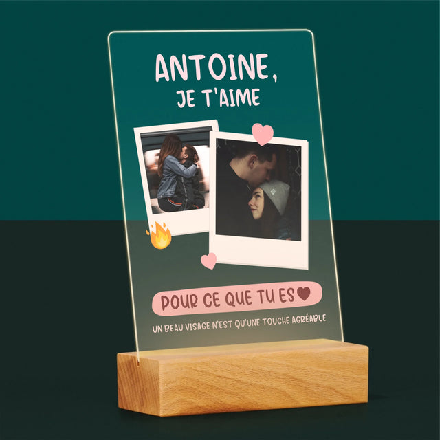 Le Collage Photo: Je T'Aime Pour Ce Que Tu Es - Impression Sur Verre Acrylique 