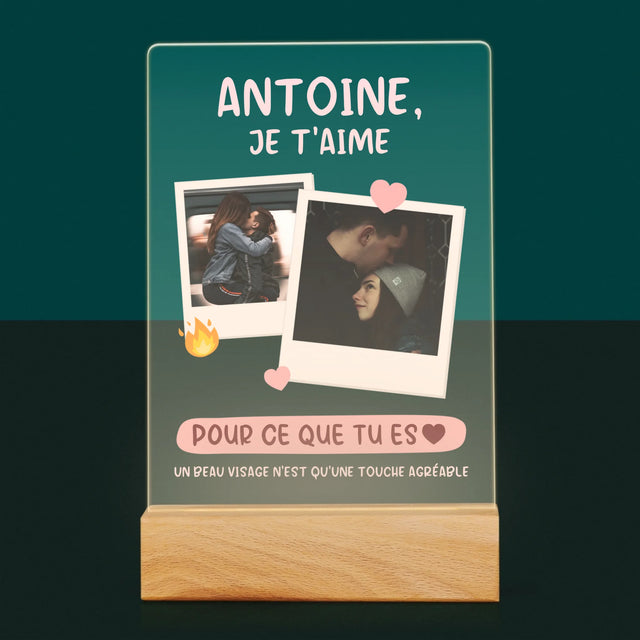 Le Collage Photo: Je T'Aime Pour Ce Que Tu Es - Impression Sur Verre Acrylique 