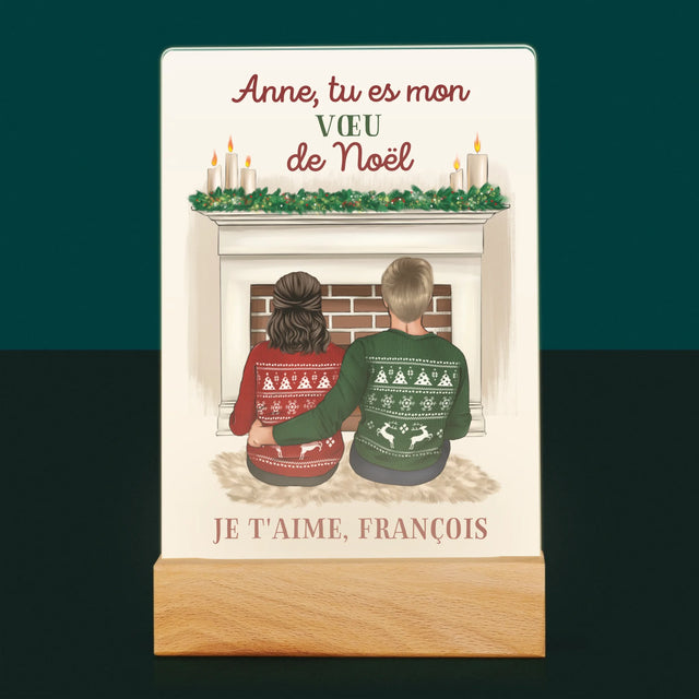 La Création Du Personnage: Couple De Noël - Impression Sur Verre Acrylique 