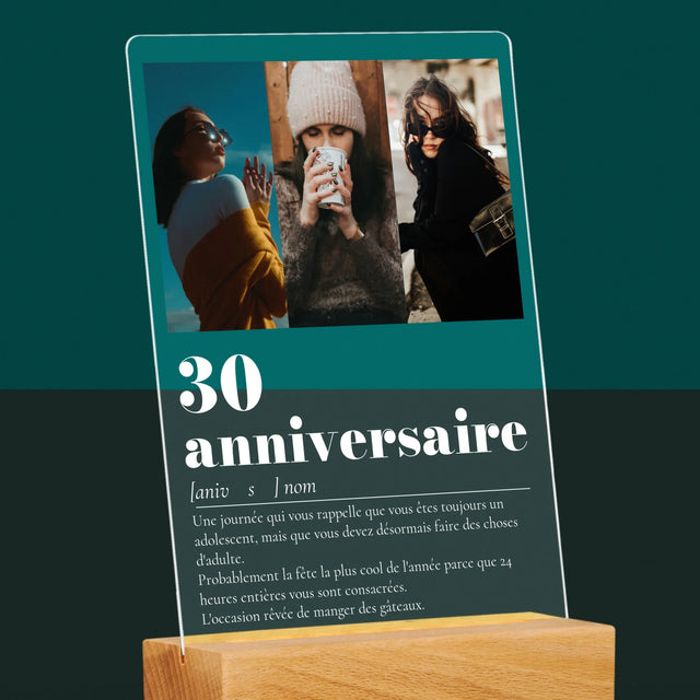 Le Collage Photo: 30E Anniversaire, Définition - Impression Sur Verre Acrylique 