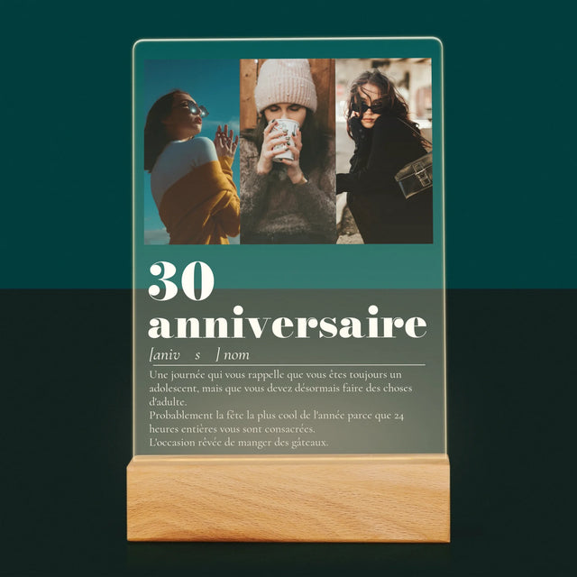 Le Collage Photo: 30E Anniversaire, Définition - Impression Sur Verre Acrylique 