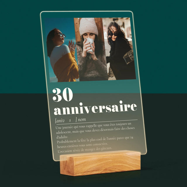 Le Collage Photo: 30E Anniversaire, Définition - Impression Sur Verre Acrylique 