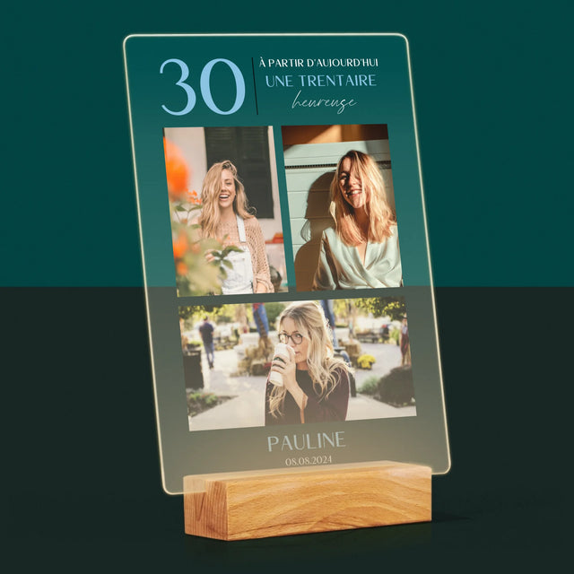 Le Collage Photo: À Partir D'Aujourd'Hui 30 Heureuse - Impression Sur Verre Acrylique 