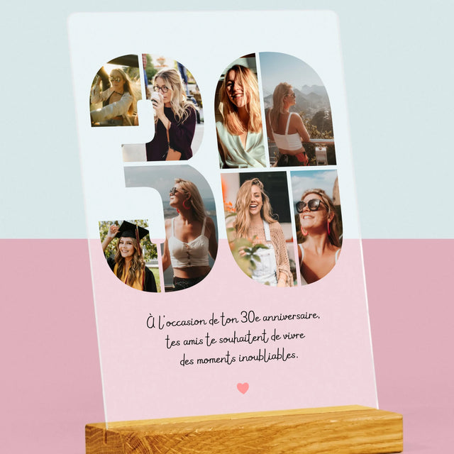 Le Collage Photo: 30 Ans Chiffre Photos - Impression Sur Verre Acrylique 
