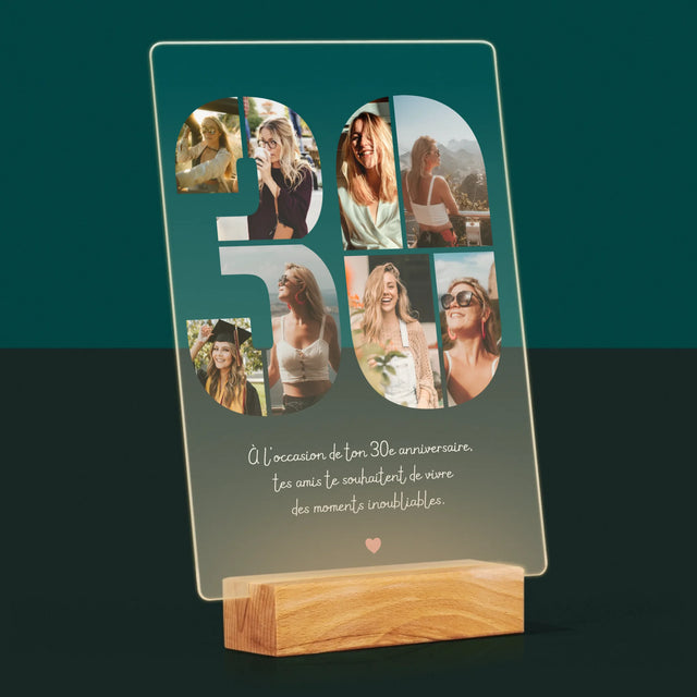 Le Collage Photo: 30 Ans Chiffre Photos - Impression Sur Verre Acrylique 